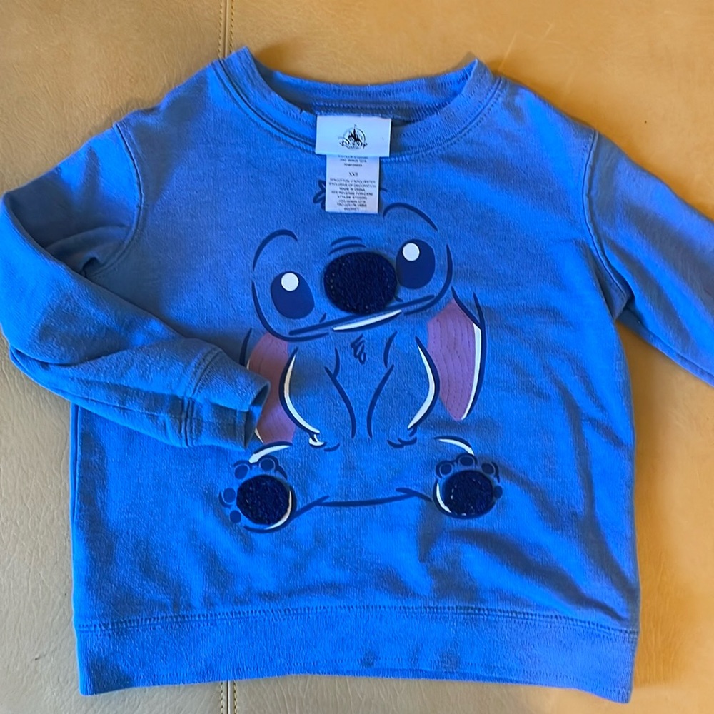 XXS/3T Disney Lilo and Stitch long sleeve blue with textured nose and paws
